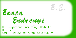 beata endrenyi business card